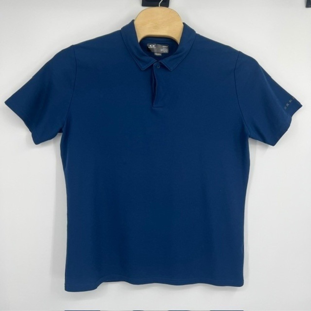 Oakley‎ Hydrolix Men's XL Blue Short Sleeve Regular Fit Performance Polo Shirt
